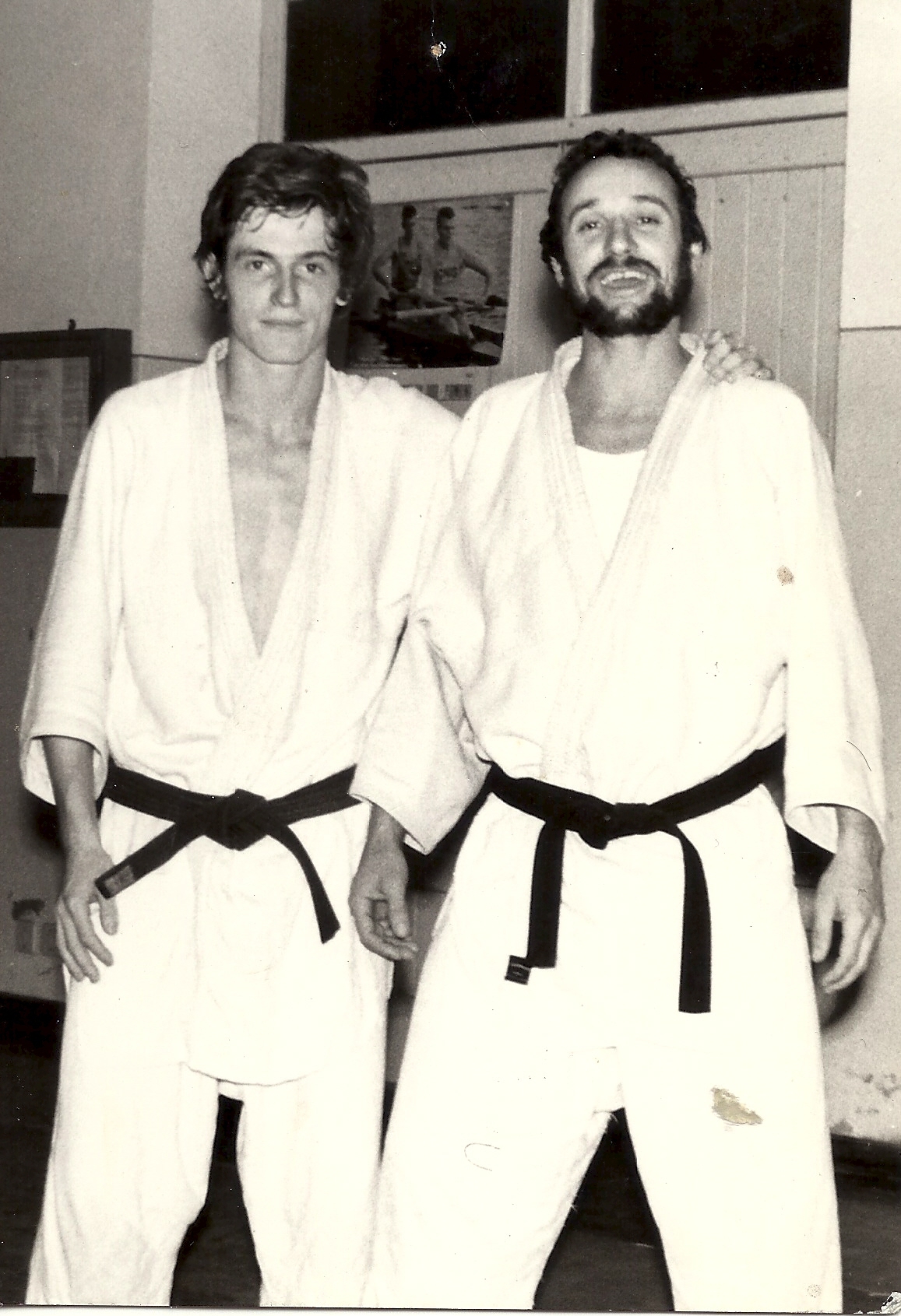 Pier Luigi Masetti (Tori) con Andrea Massai (Uke) in occasione degli esami per cintura nera di Masetti (1971)